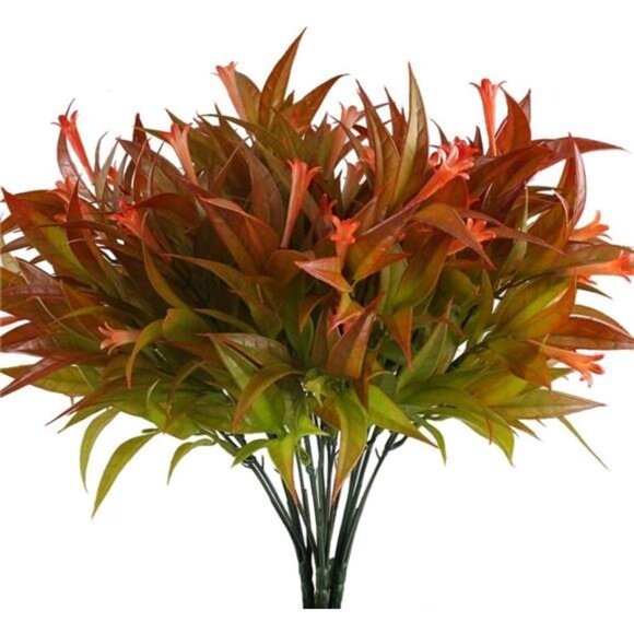 Fake Flower Plants 4 PCS Artificial Greenery Stems Morning Glory Shrubs Bushes - Picture 1 of 8